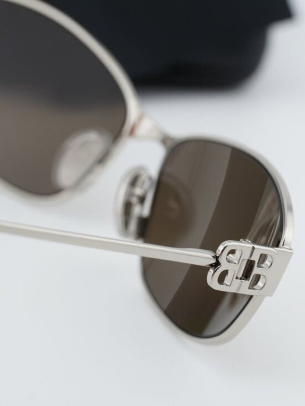 Balenciaga BB0336S 006 Unisex Oval Sunglasses - Silver / Mirror - Picture 5 of 11